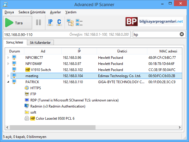 Advanced IP Scanner screenshot