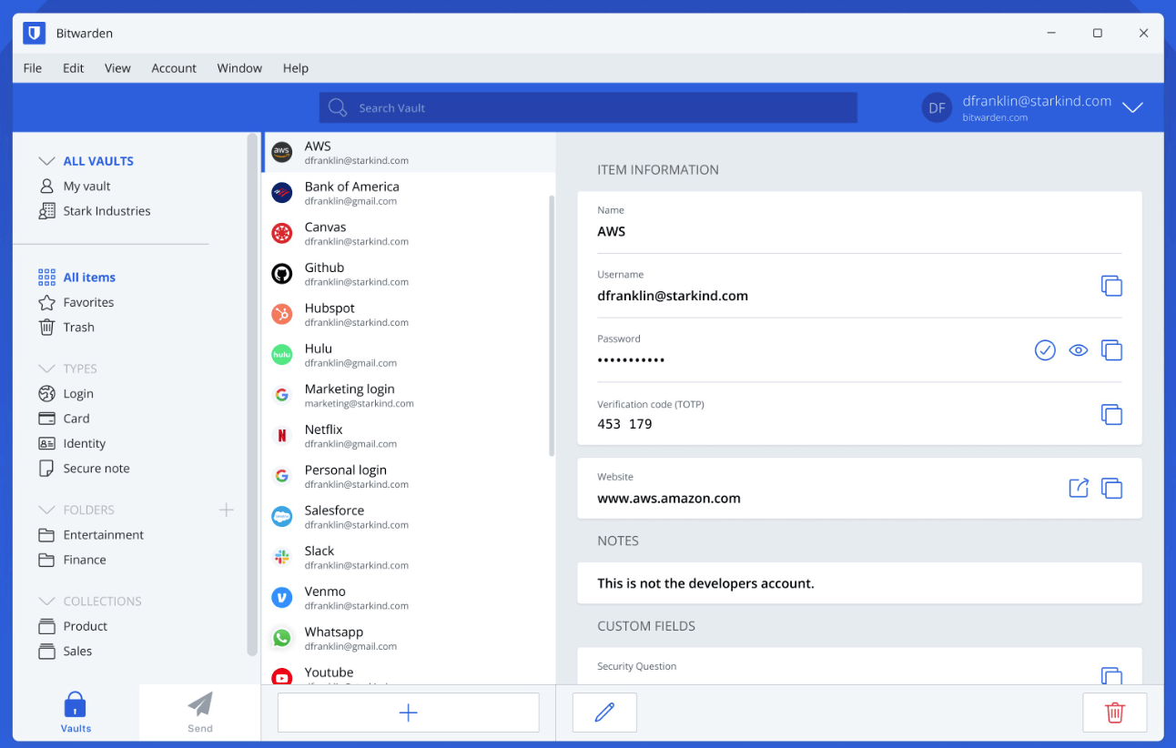 Bitwarden screenshot