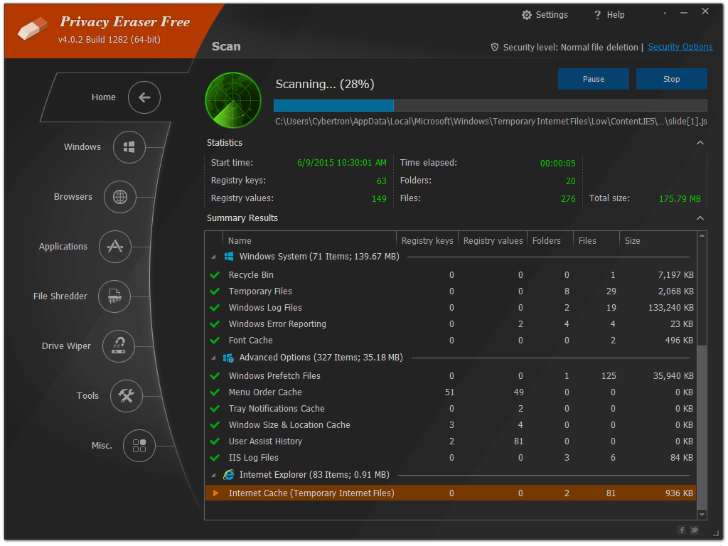 Privacy Eraser Free screenshot