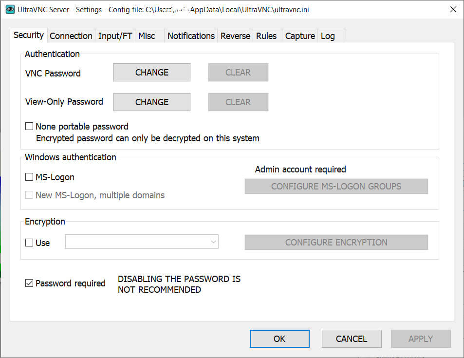UltraVNC screenshot