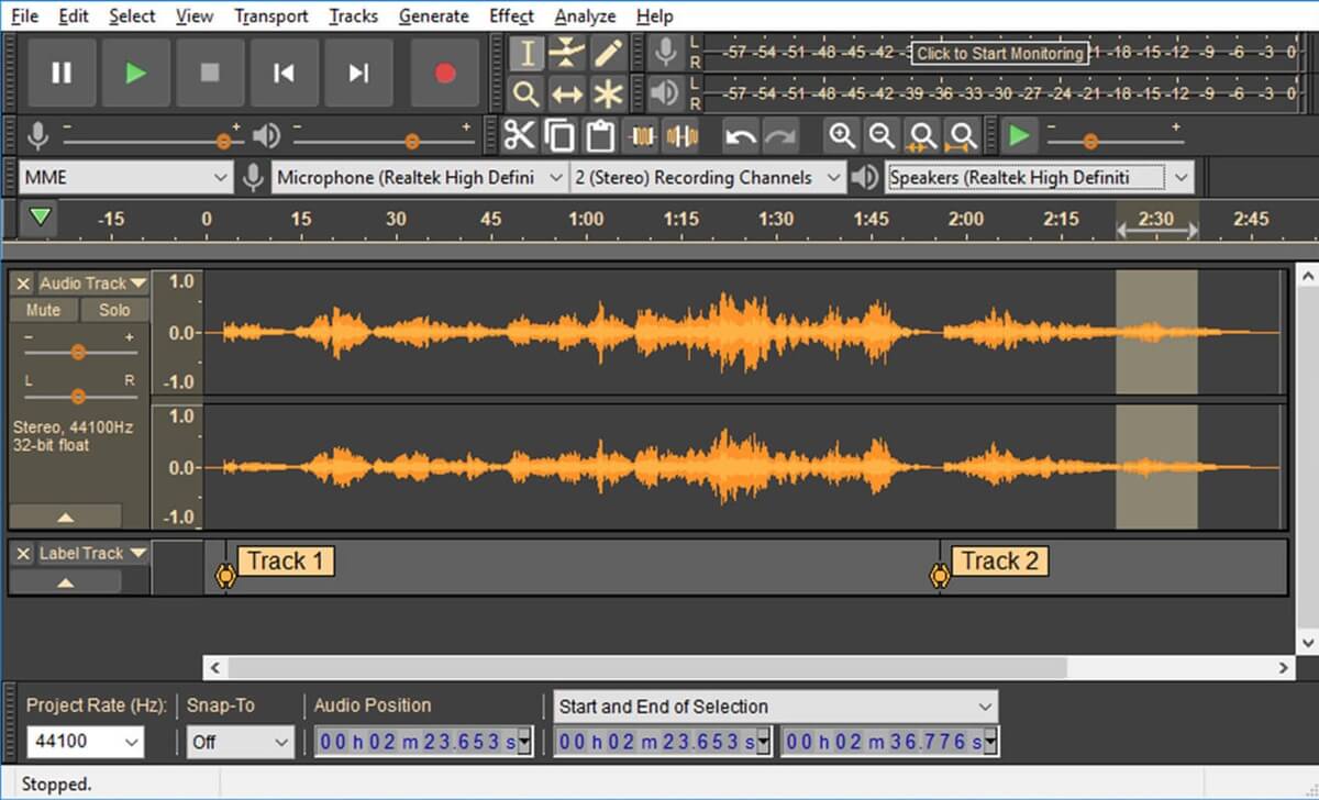 Audacity screenshot