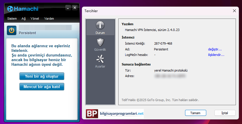 Hamachi screenshot