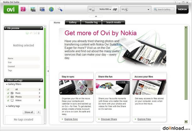 Nokia Ovi Suite screenshot