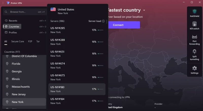 Proton VPN screenshot