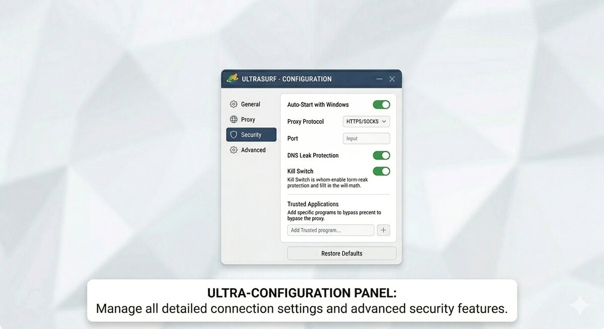 UltraSurf screenshot