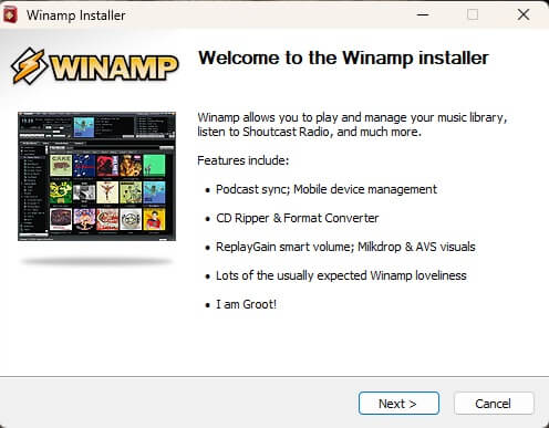Winamp screenshot