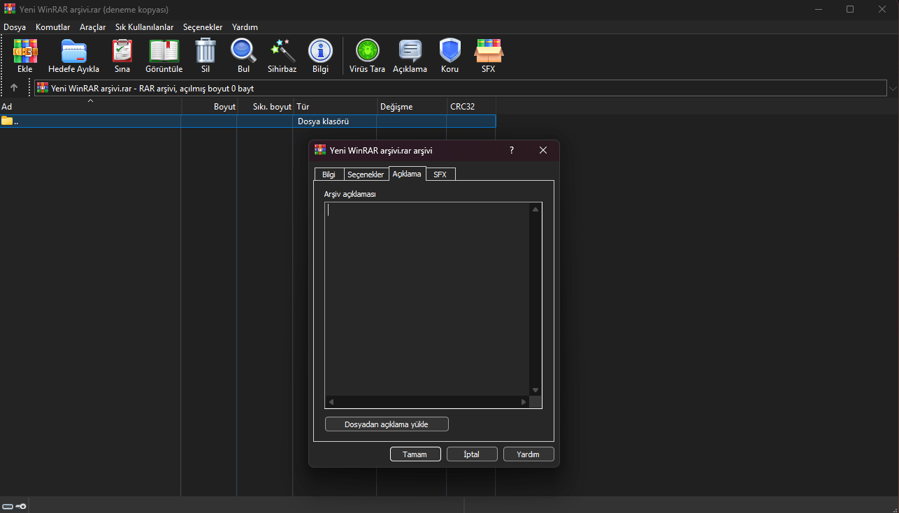 WinRAR screenshot
