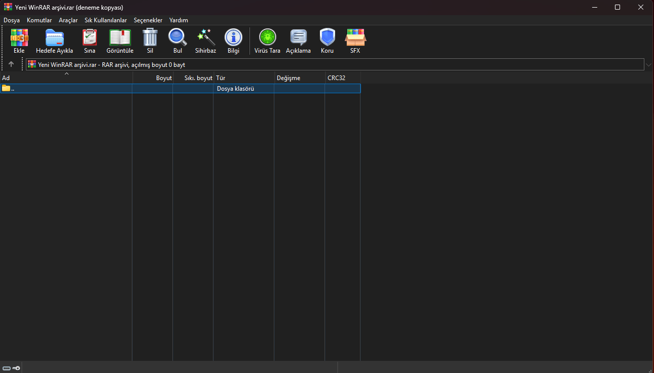 WinRAR screenshot
