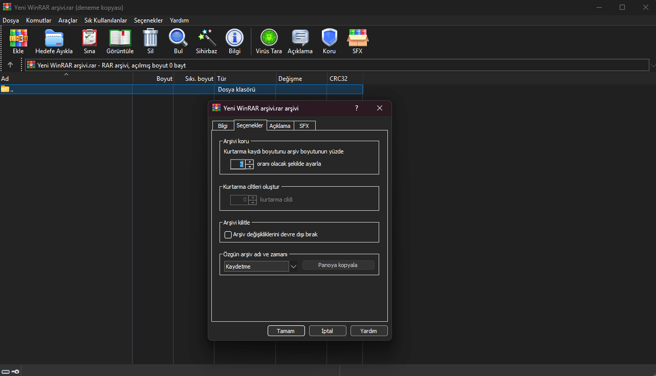 WinRAR screenshot