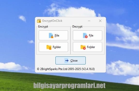 EncryptOnClick screenshot