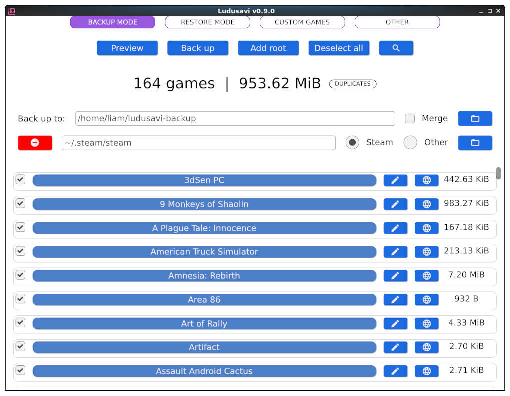 Ludusavi screenshot