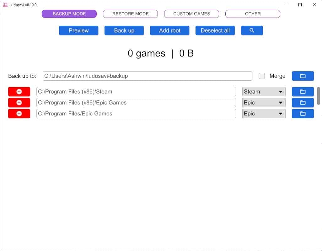 Ludusavi screenshot