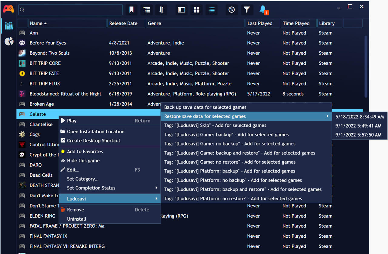 Ludusavi screenshot