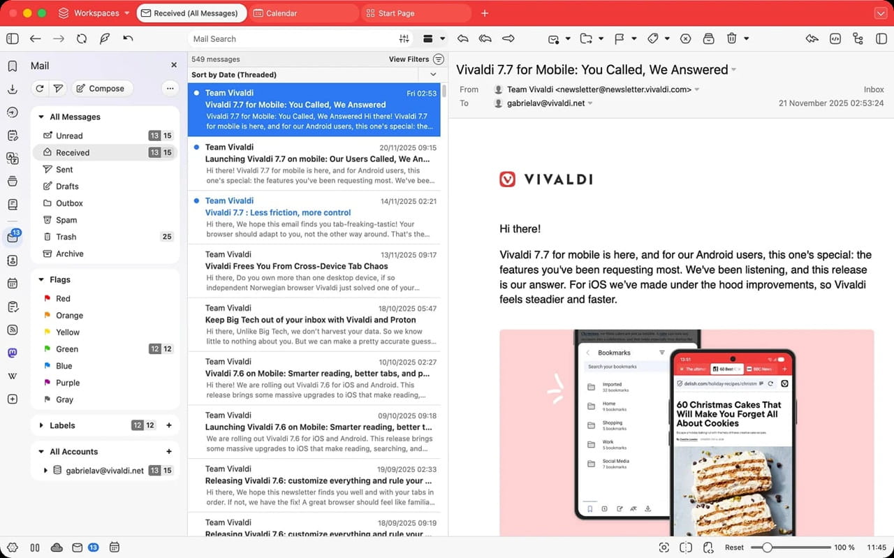 Vivaldi screenshot