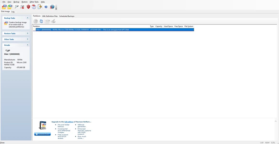 Macrium Reflect Free screenshot