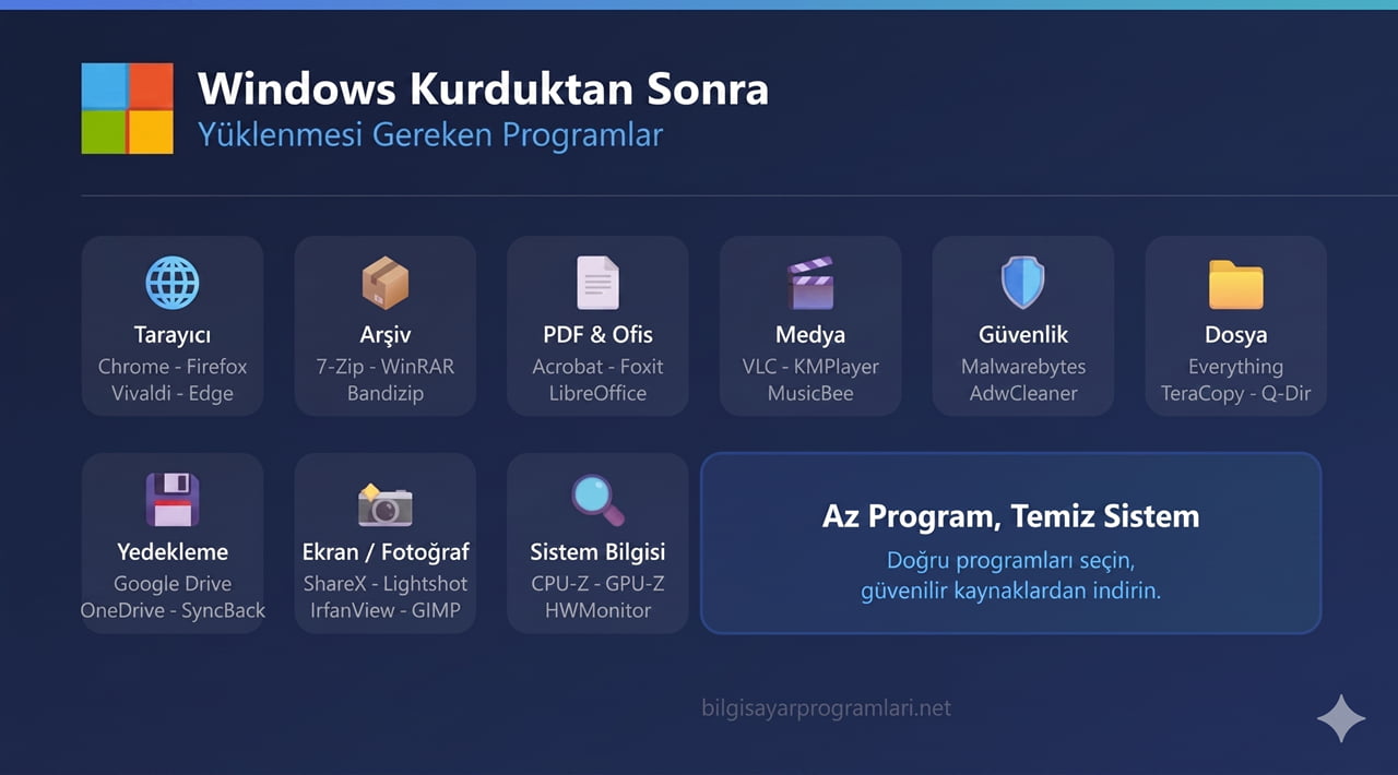 Windows Kurduktan Sonra Yüklenmesi Gereken Programlar 1 Windows kurduktan sonra yüklenmesi gereken programlar