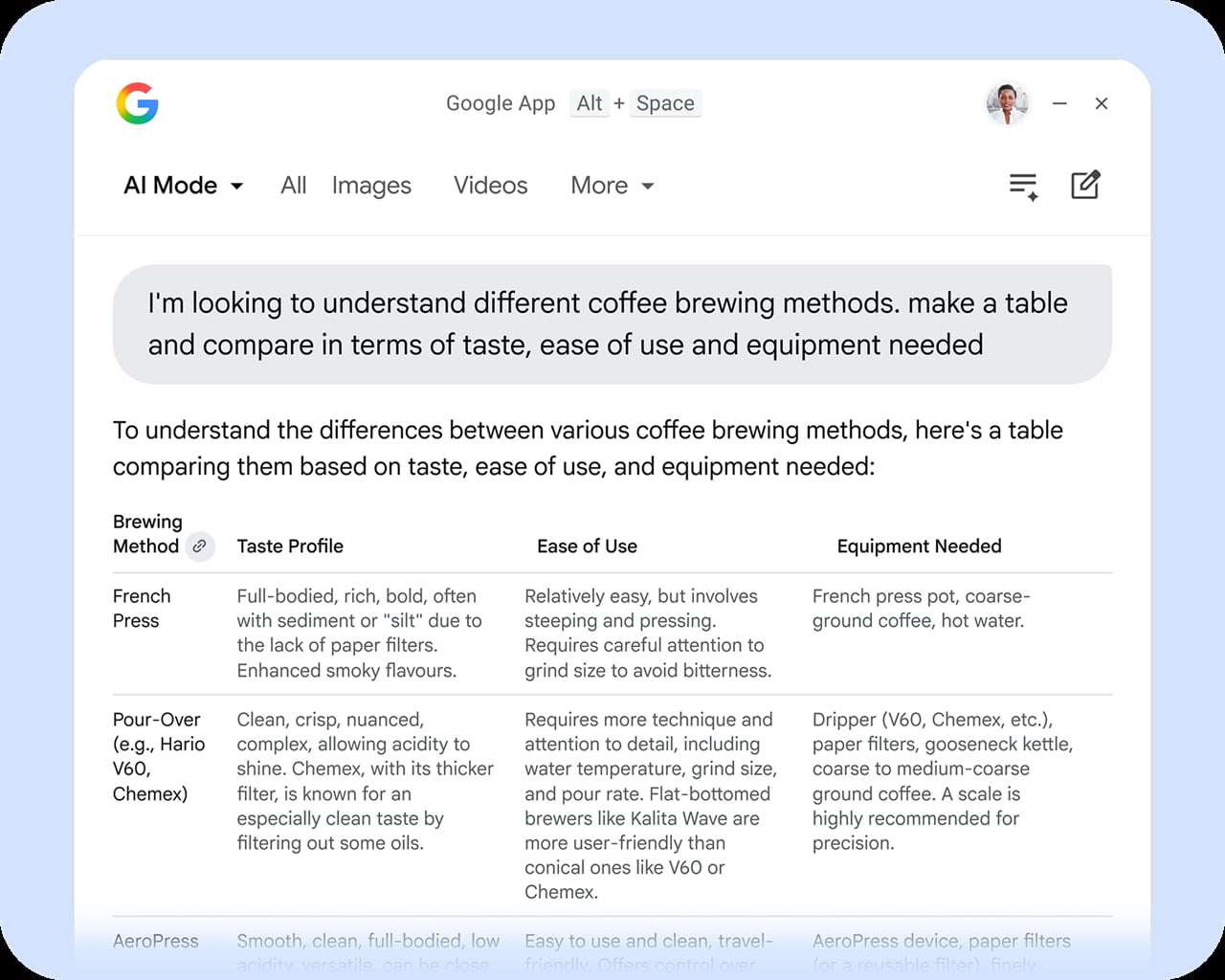 Google App for Desktop screenshot