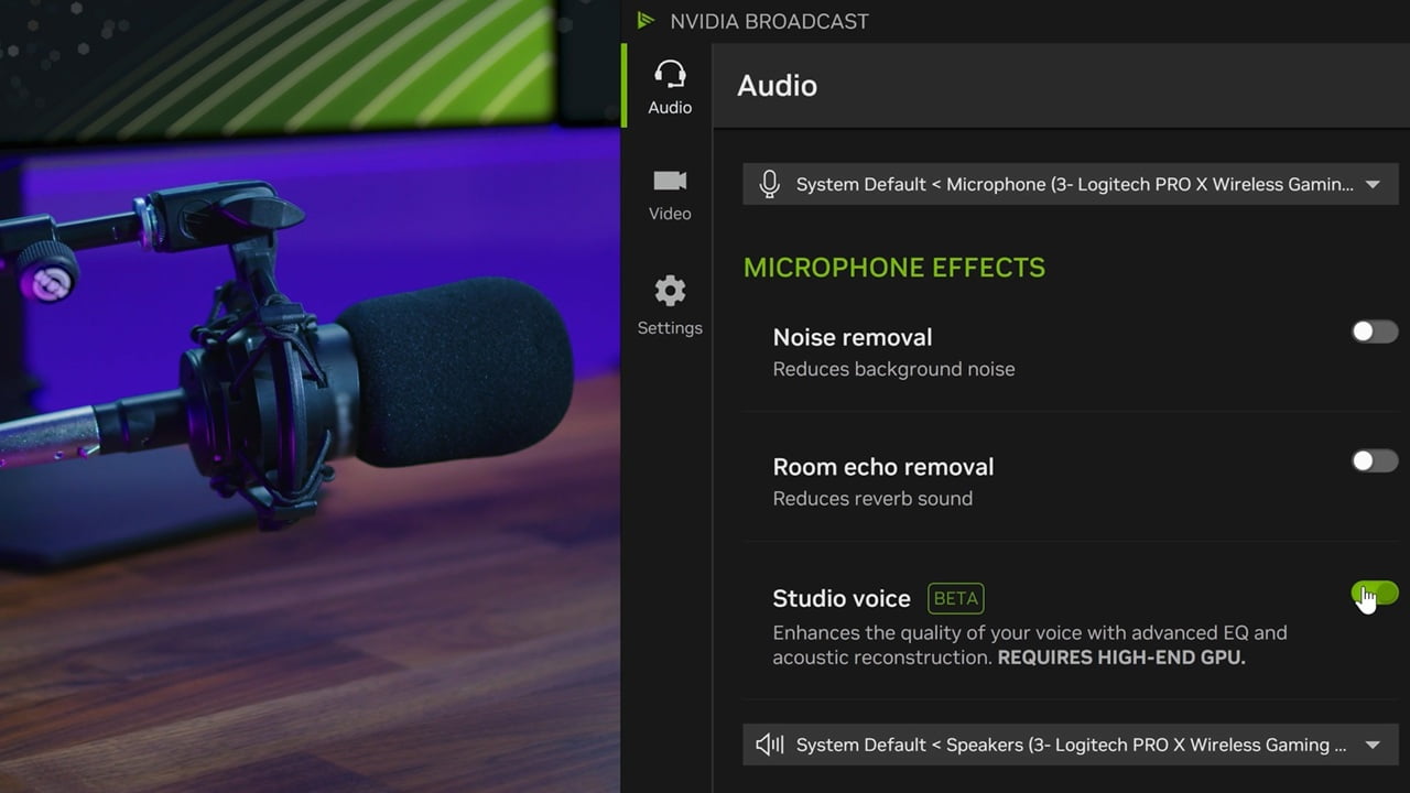 NVIDIA Broadcast screenshot