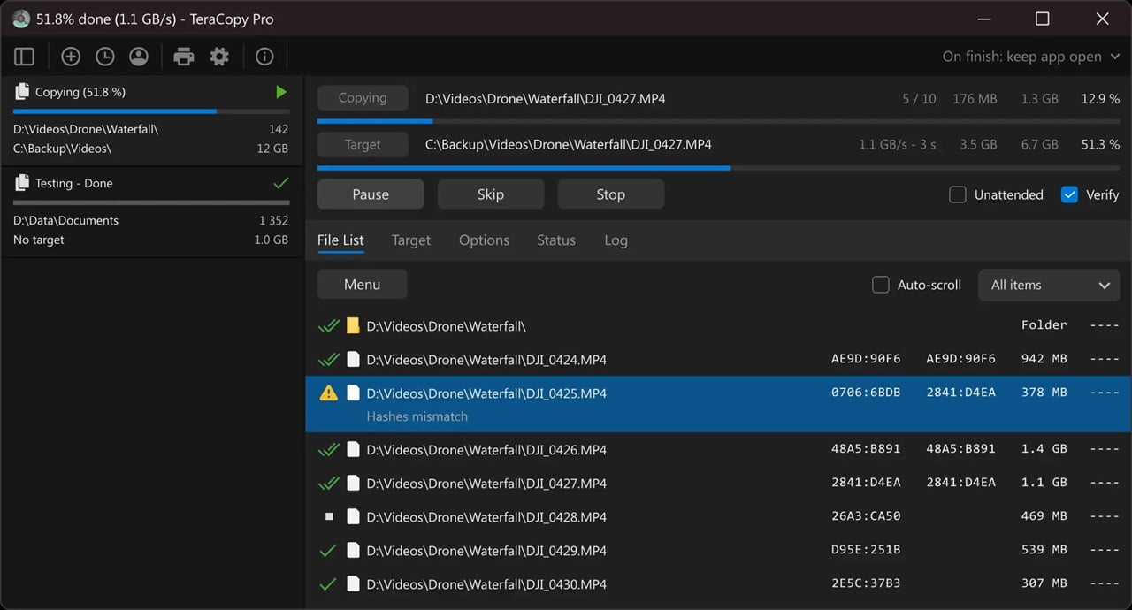 TeraCopy screenshot