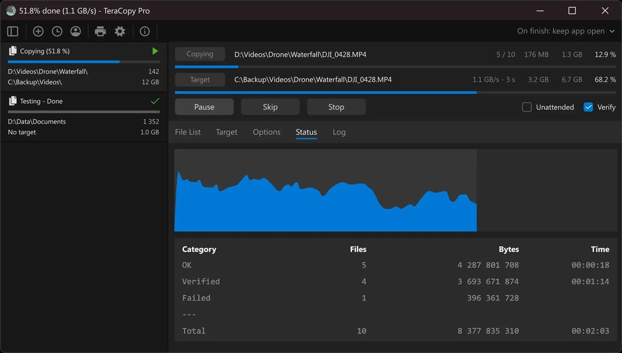 TeraCopy screenshot
