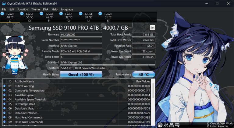 CrystalDiskInfo screenshot