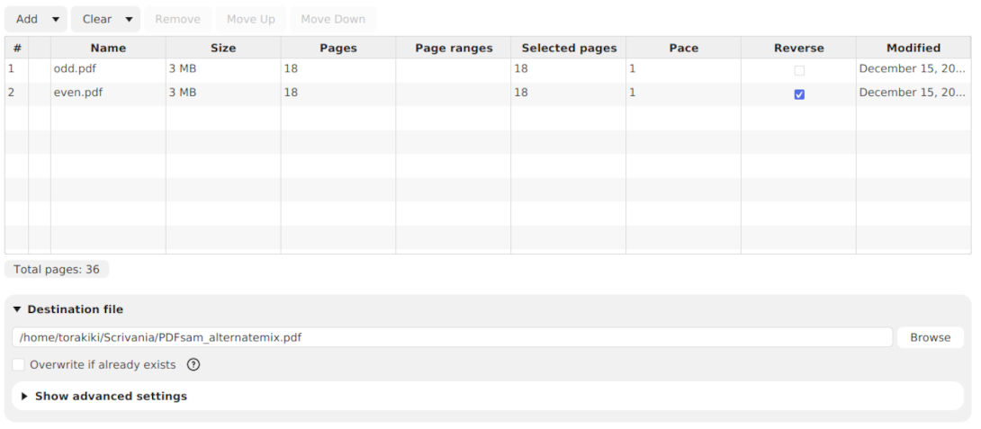 PDFsam Basic screenshot